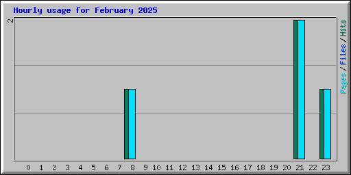 Hourly usage for February 2025